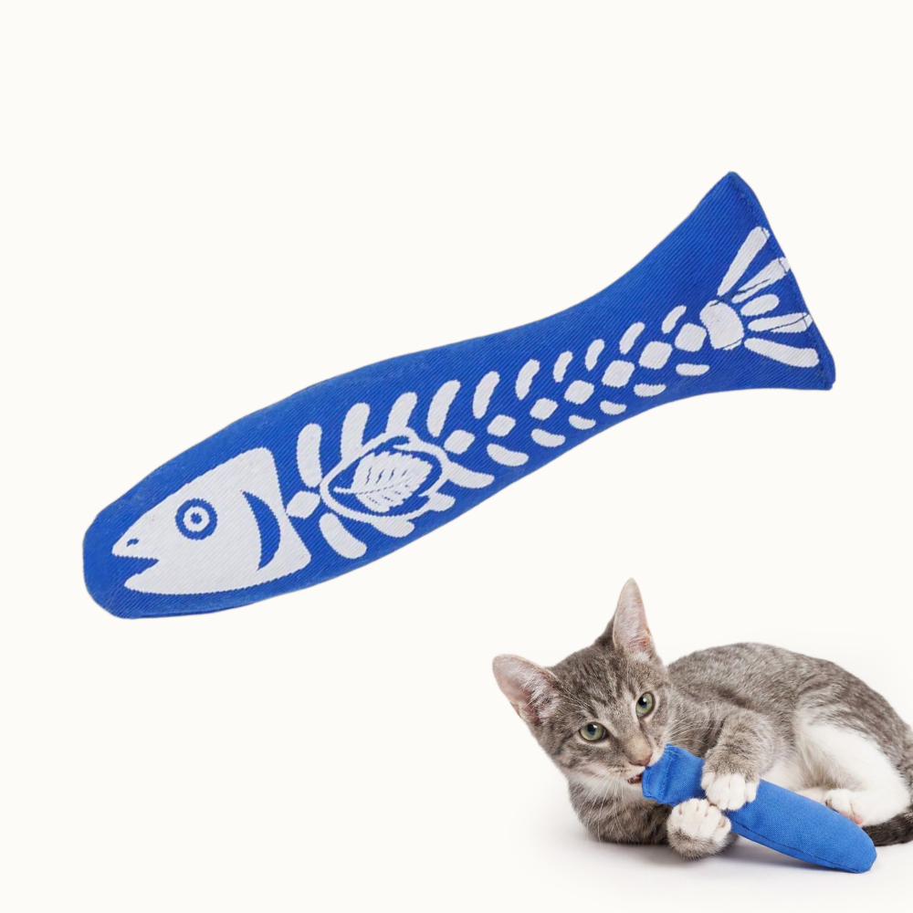 Pet hobby Игрушка с мятой для кошек Рыбка, 18х5,5х3 см, синий