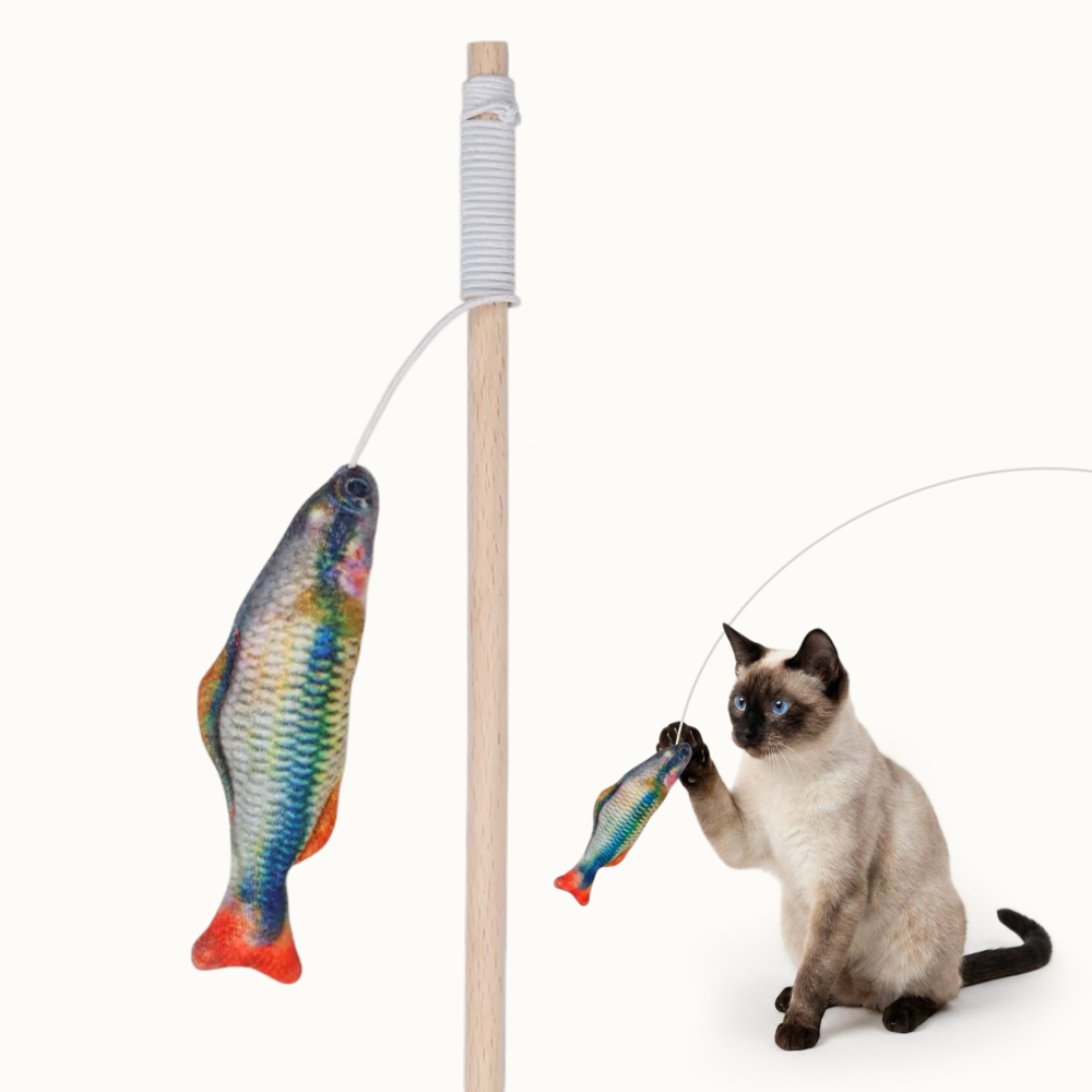 

Pet hobby Игрушка-дразнилка с мятой для кошек Рыба радужная, ,,, удочка 40 см, Красный