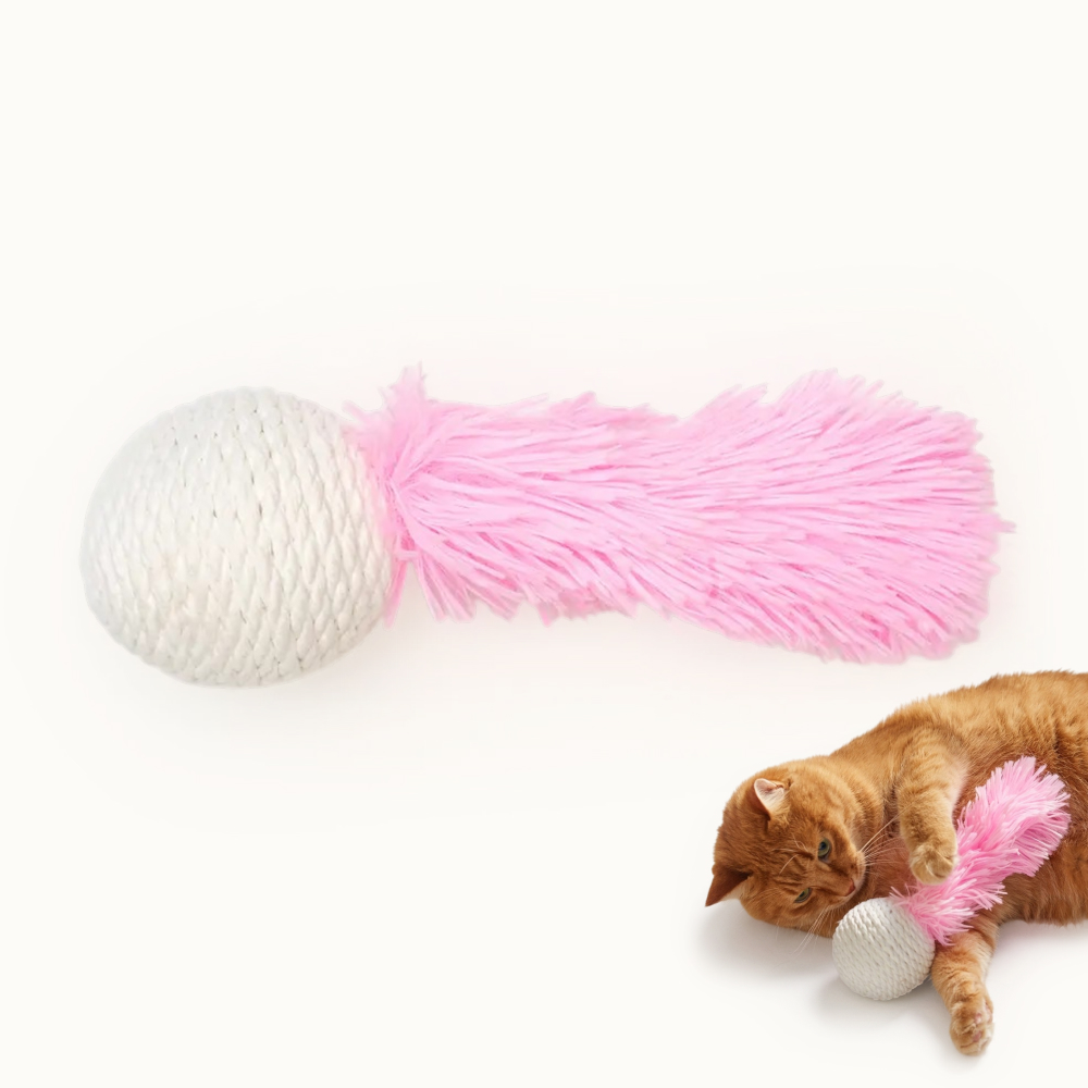 

Pet hobby Игрушка для кошек Шар-когтеточка, диаметр мячика 7,5 см, общая длина