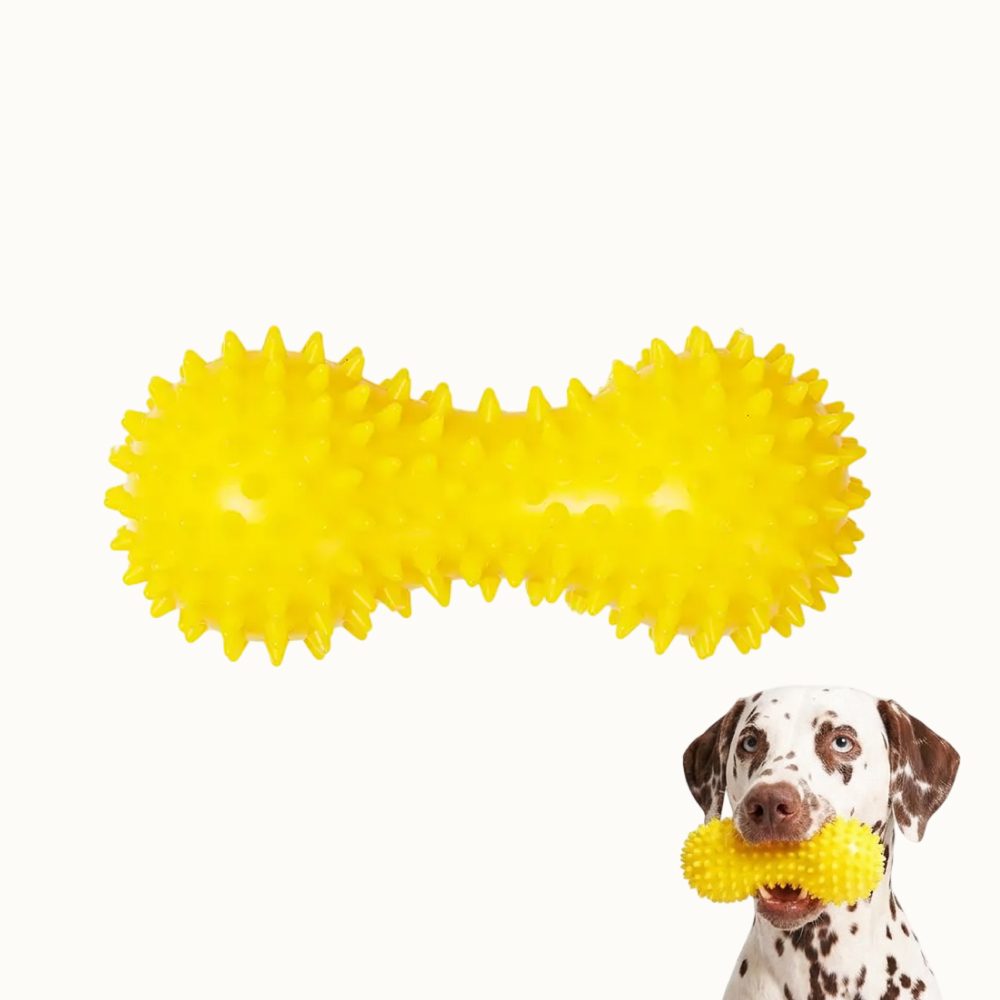Pet hobby Игрушка для собак мелких и средних пород Гантель массажная, 14 см, желтый