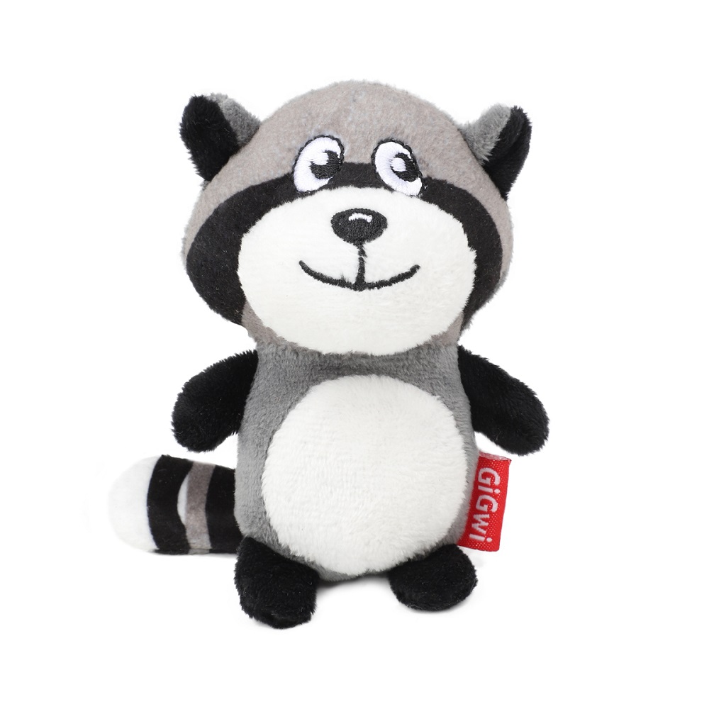 GiGwi GiGwi PLUSH FRIENDZ Игрушка мягкая для собак Енот с пищалкой, 12 см