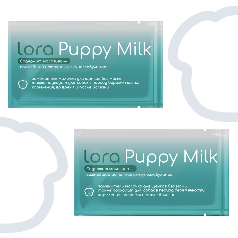 LORA Заменитель цельного молока для щенков Pappy Milk 420г/14 саше