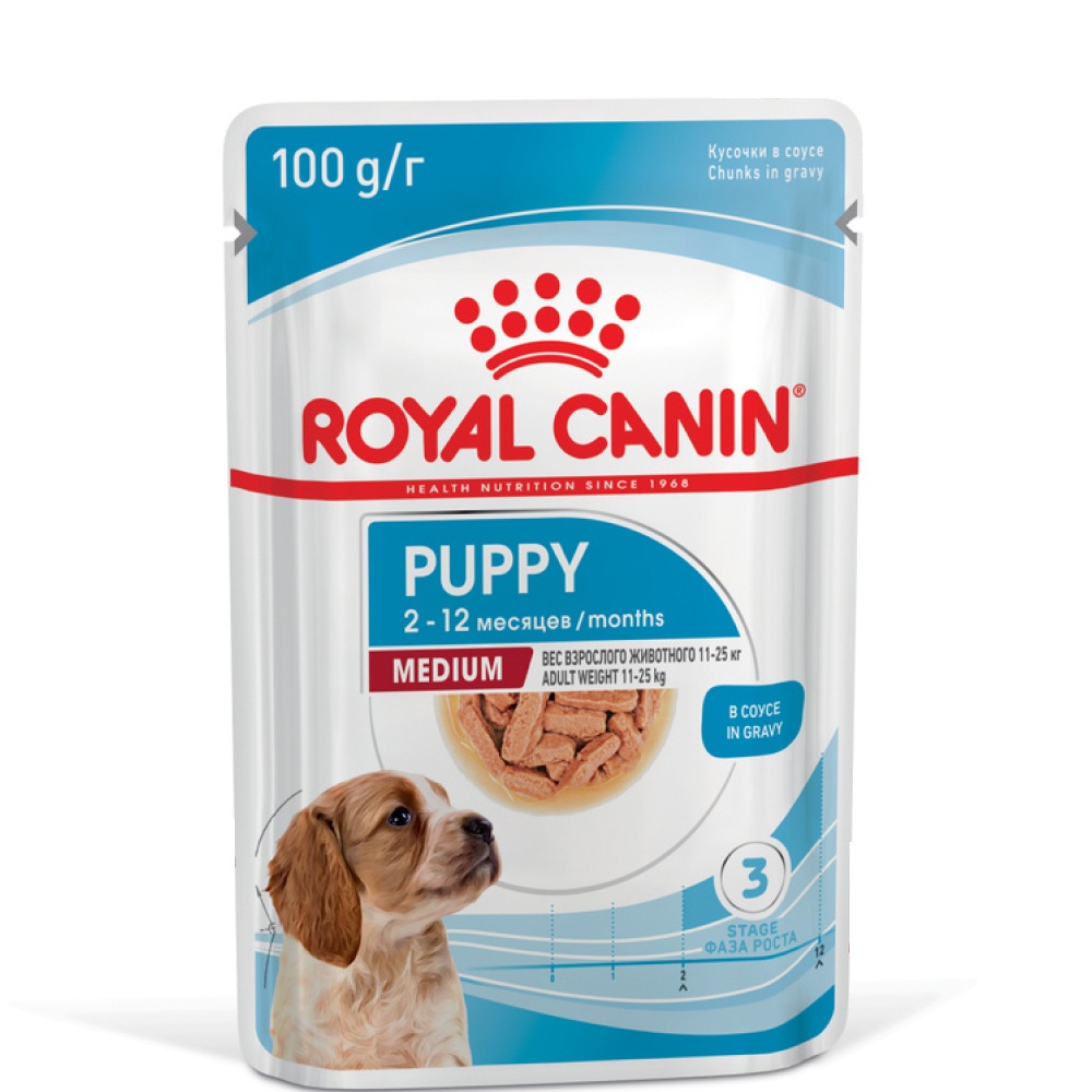Royal Canin Влажный корм для щенков средних пород в возрасте до 12 месяцев, 100 гр