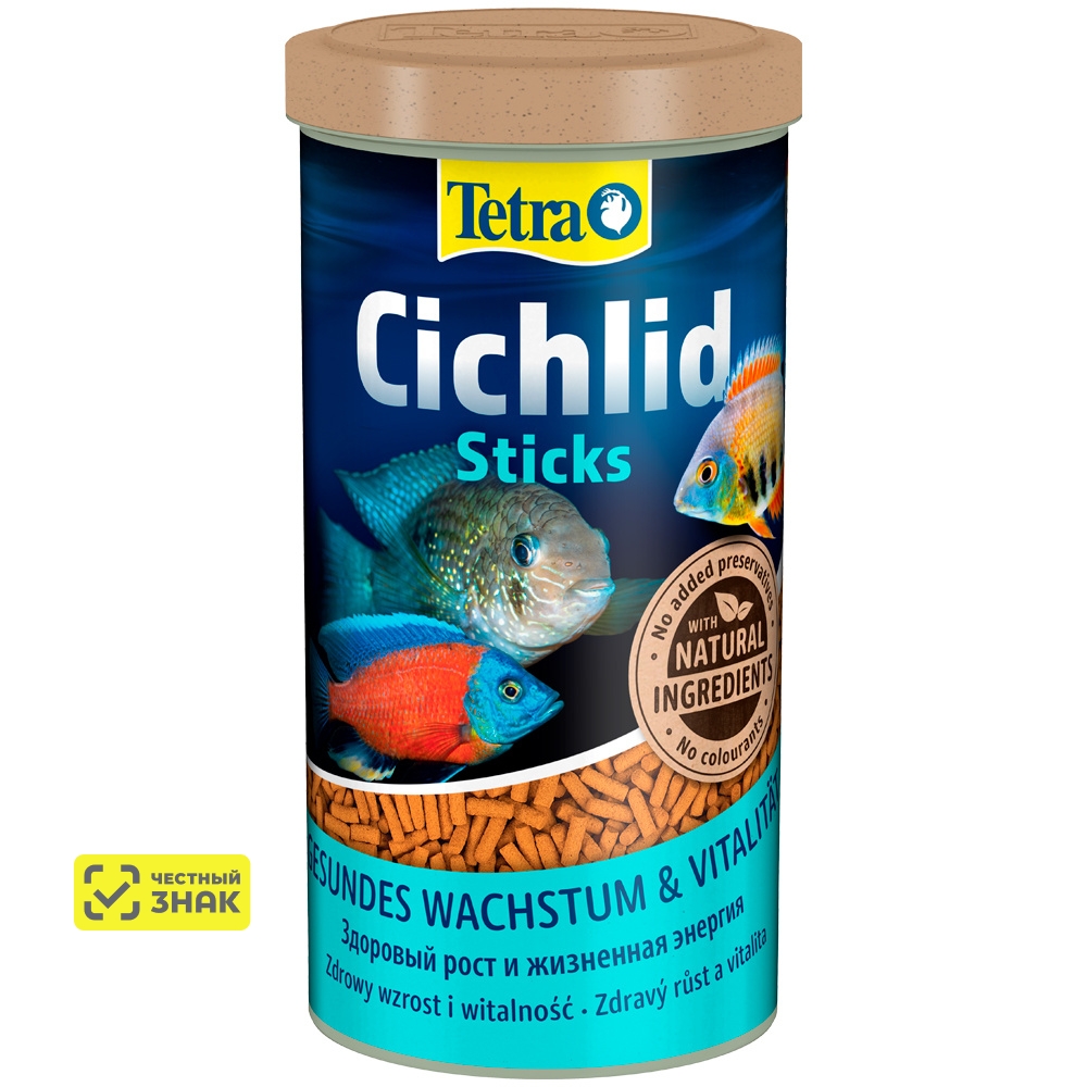 Tetra Cichlid Sticks Корм в гранулах для рыб всех видов цихлид, 1 л