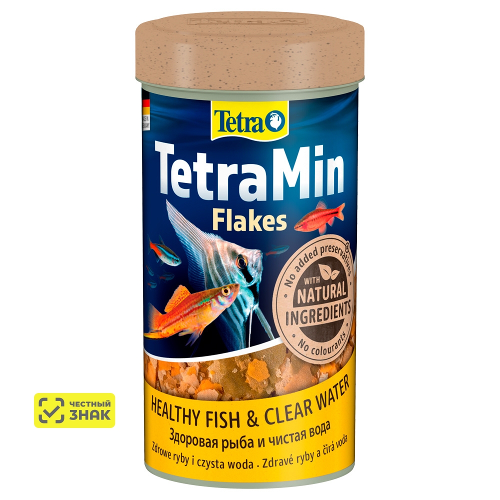 Tetra Min Flakes Корм в хлопьях для рыб, 250 мл