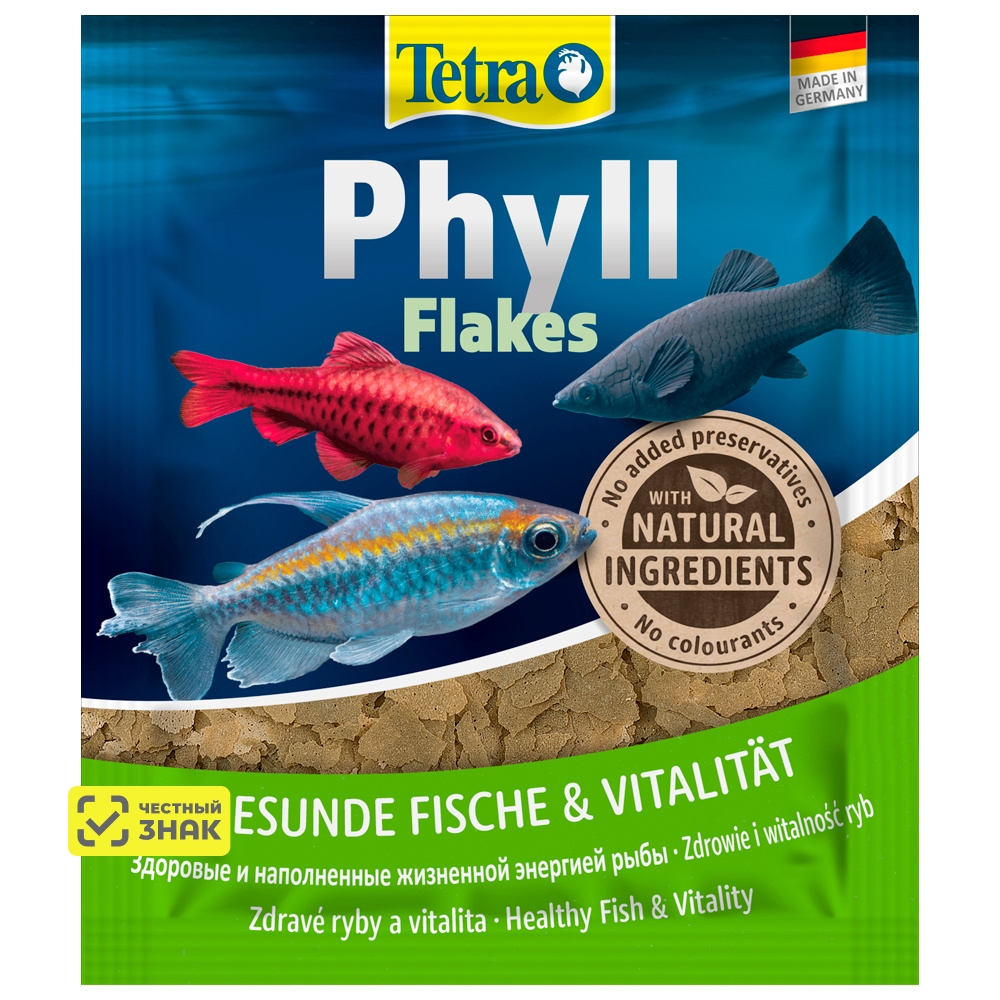 Tetra Phyll корм для рыб растительные хлопья, 12 г