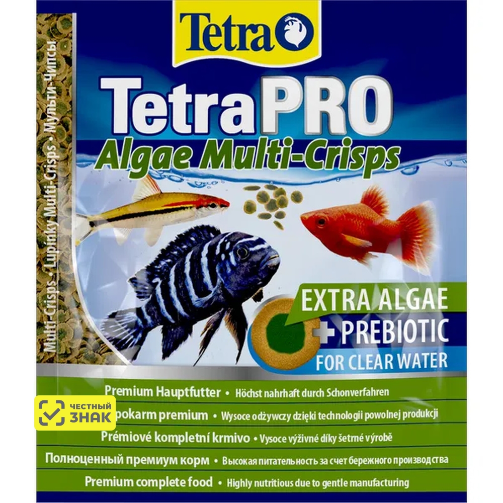 Tetra Pro Algae корм для рыб растительный в чипсах, 12 г