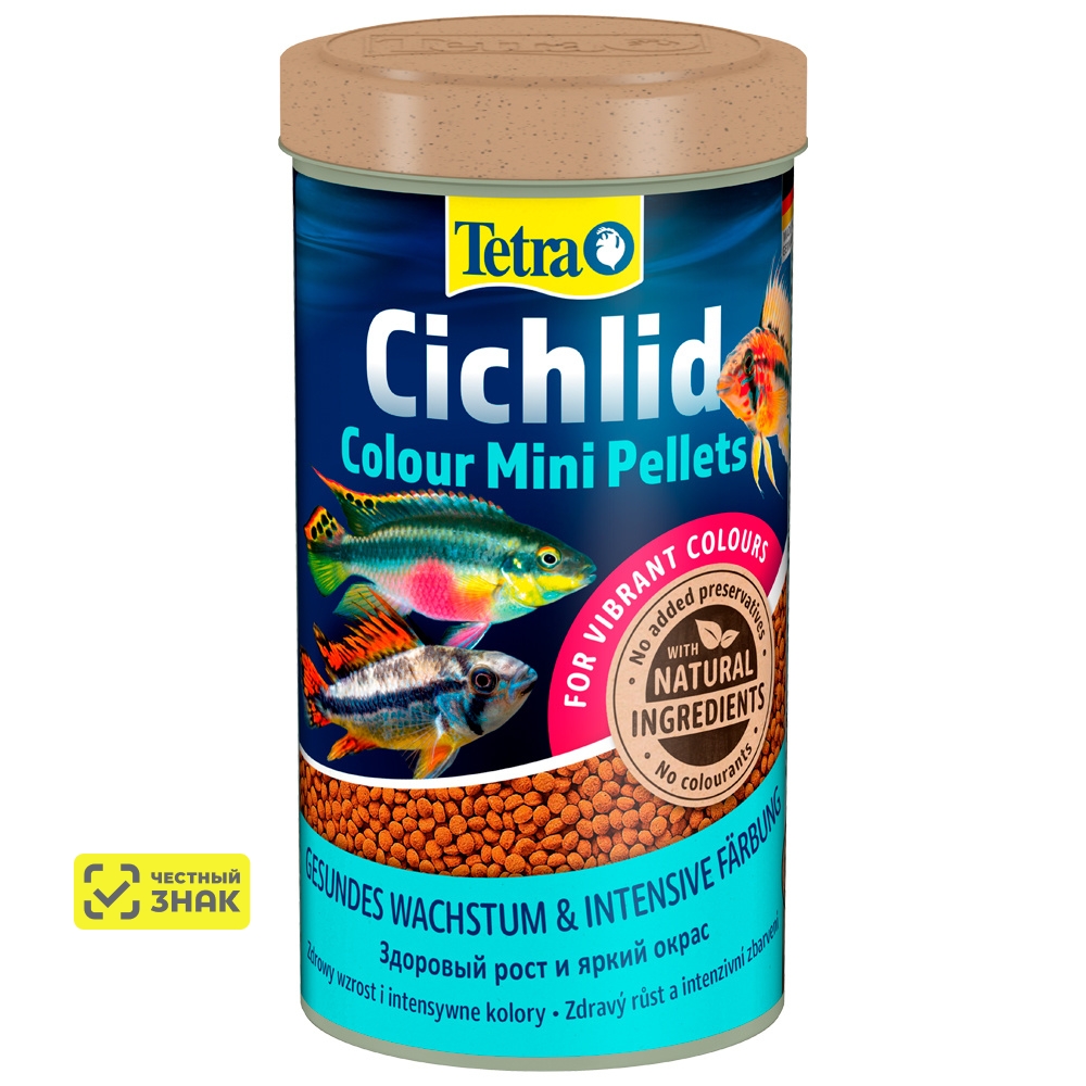 Tetra Cichlid Colour Mini корм для рыб всех видов цихлид, 500 мл