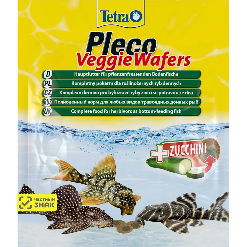 Tetra Pleco Veggie Wafers корм для рыб, 15 г