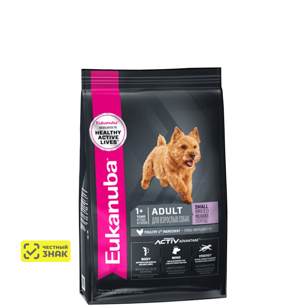 Eukanuba Adult Small Breed сухой корм для взрослых собак мелких пород, с птицей, 800 гр.