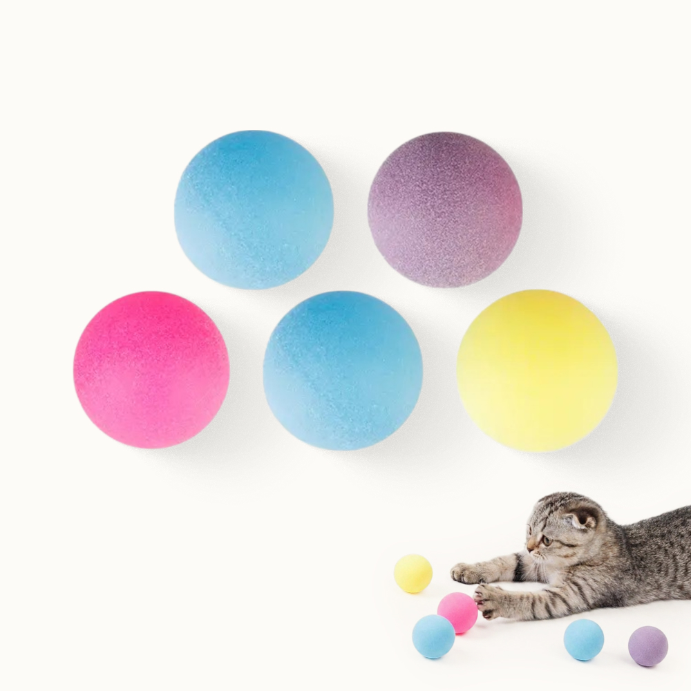 Pet hobby Набор игрушек для кошек Мячики, 4 см, разноцветный (5 шт.)
