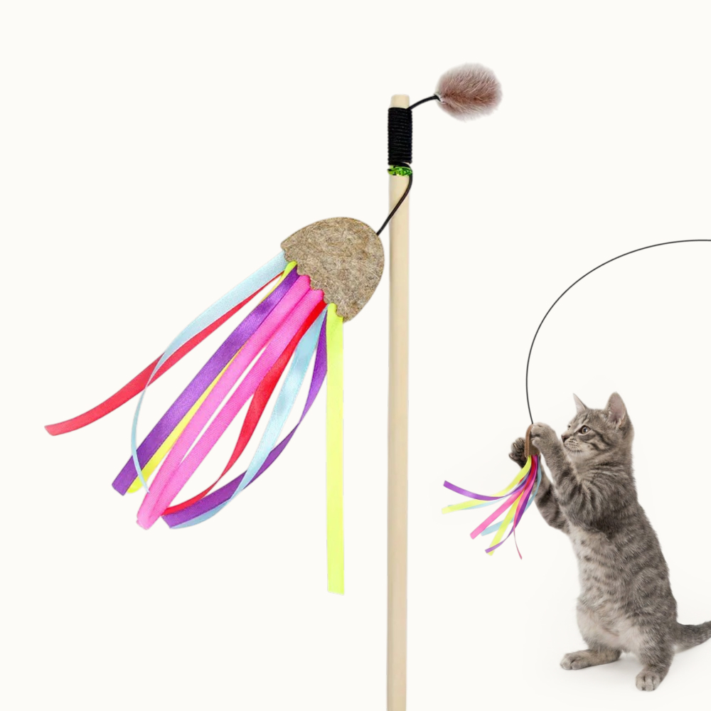 Pet hobby Игрушка-дразнилка для кошек Медуза, игрушка 15 см, палка 50 см