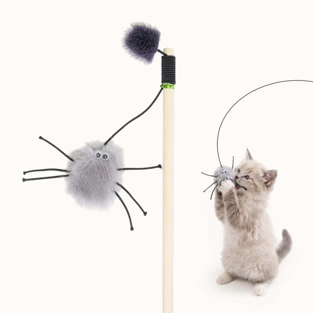 Pet hobby Игрушка-дразнилка для кошек Паук, игрушка 4 см, палка 50 см