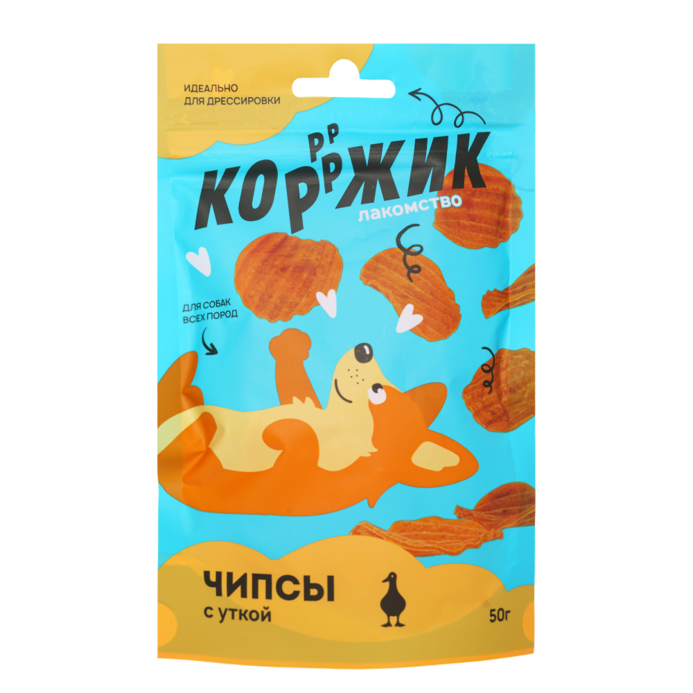 КОРЖИК Коржик лакомство для собак Чипсы с уткой