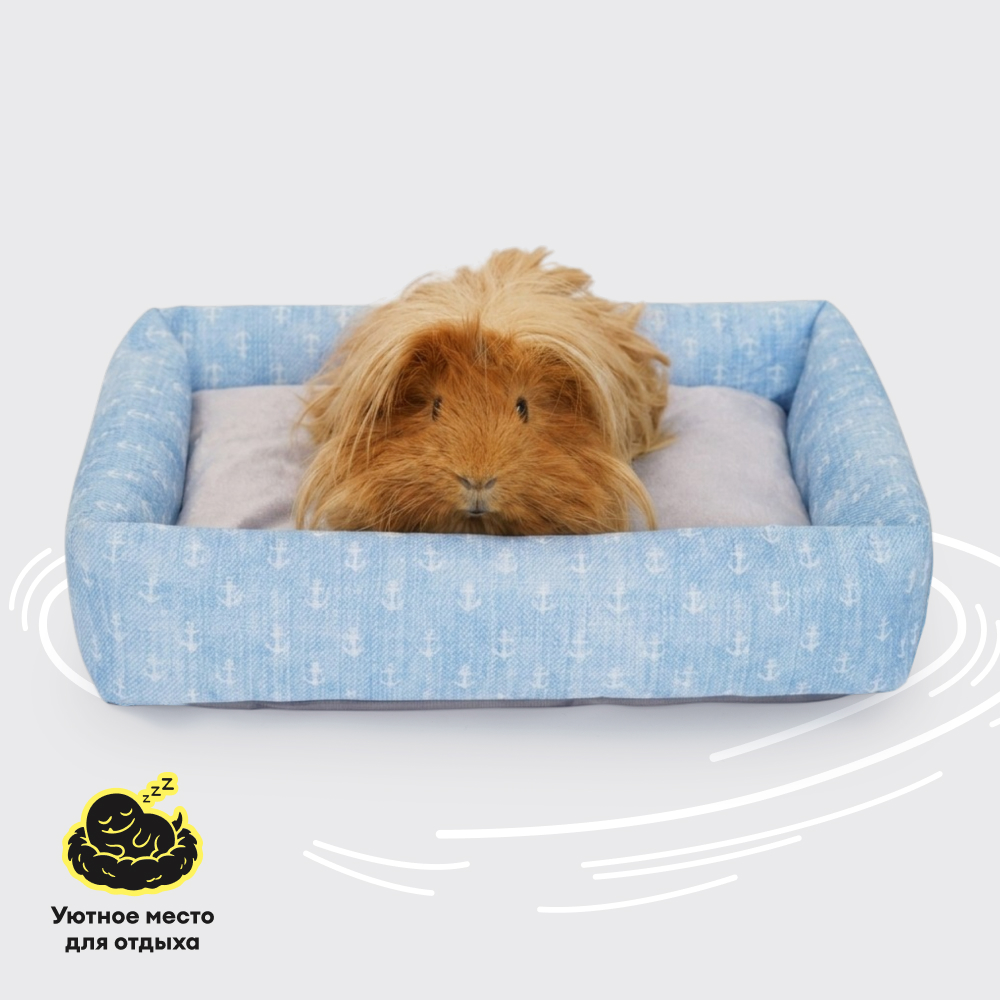 Petmax Petmax Лежак д/крол Якорь 35х25х8, голубой