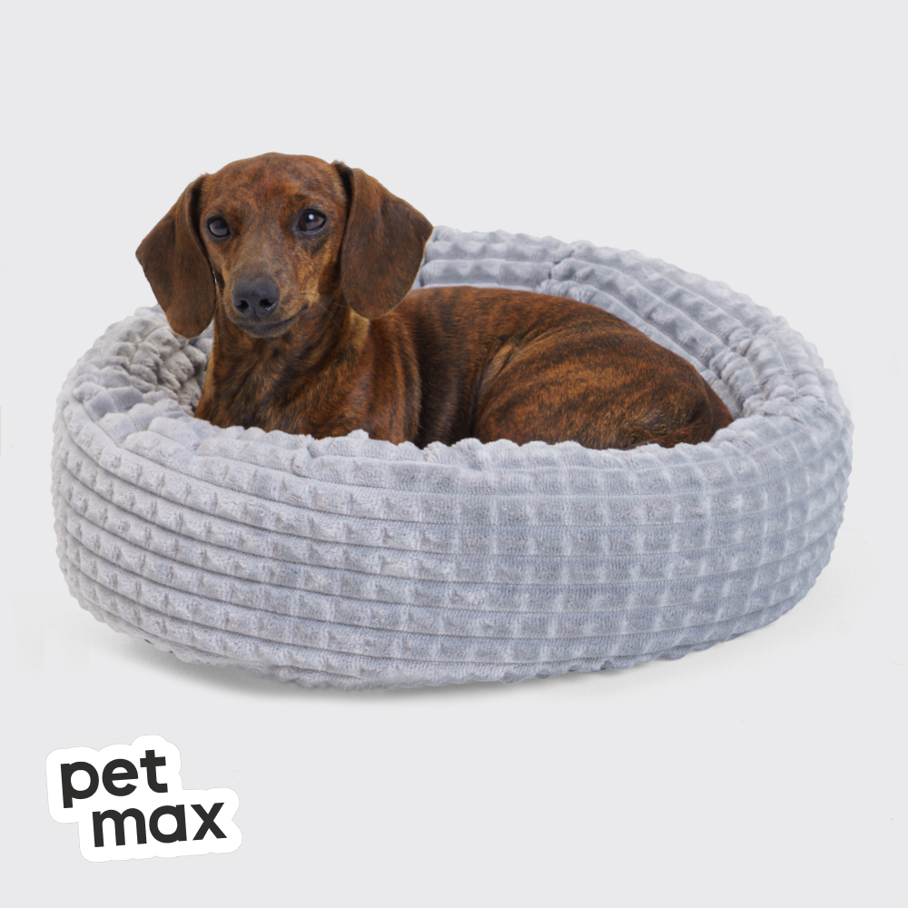 Petmax Лежак круглый для кошек и собак Грэй, 40х40x12 см, серый
