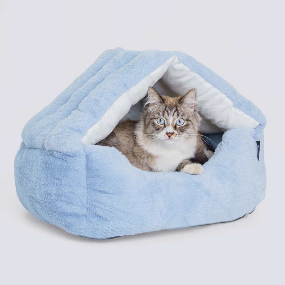 RURRI Дом меховой для кошек и собак мелких пород, 52х45х40 см, голубой