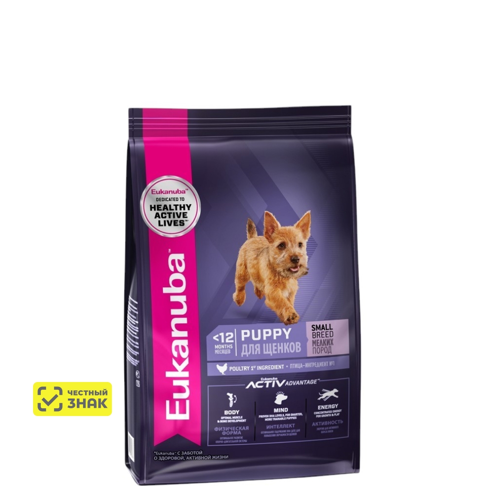 Eukanuba Puppy Small Breed сухой корм для щенков мелких пород, с птицей, 800 гр.