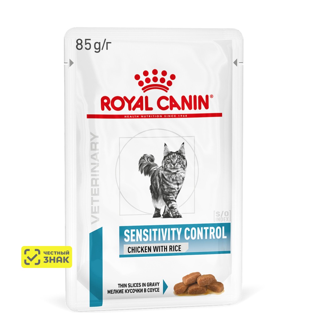 Royal Canin Sensitivity Control Feline Влажный корм (пауч) для кошек, цыпленок и рис, 85 гр.
