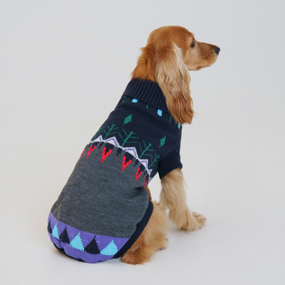 Petmax Свитер с елками для кошек и собак, 2XL, синий