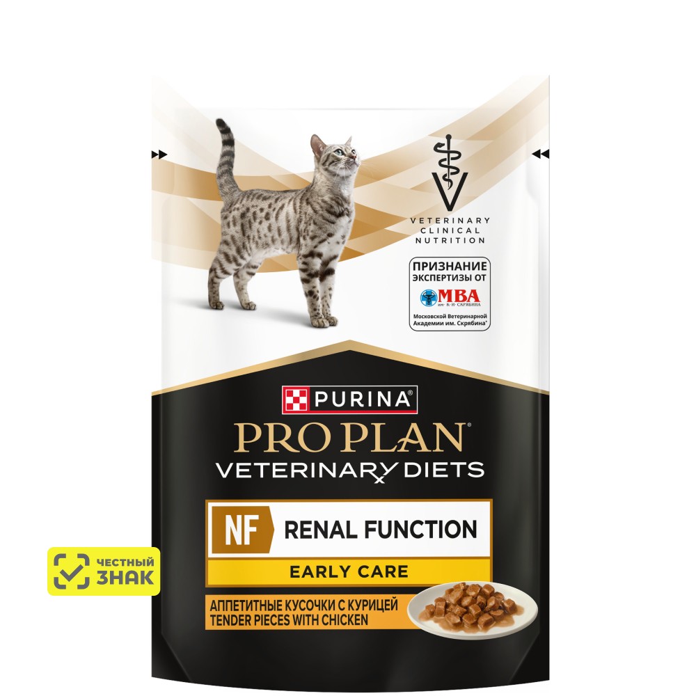 PRO PLAN® NF Renal Function Early Care Влажный диетический корм для кошек при хронической почечной недостаточности, с курицей, 85 гр