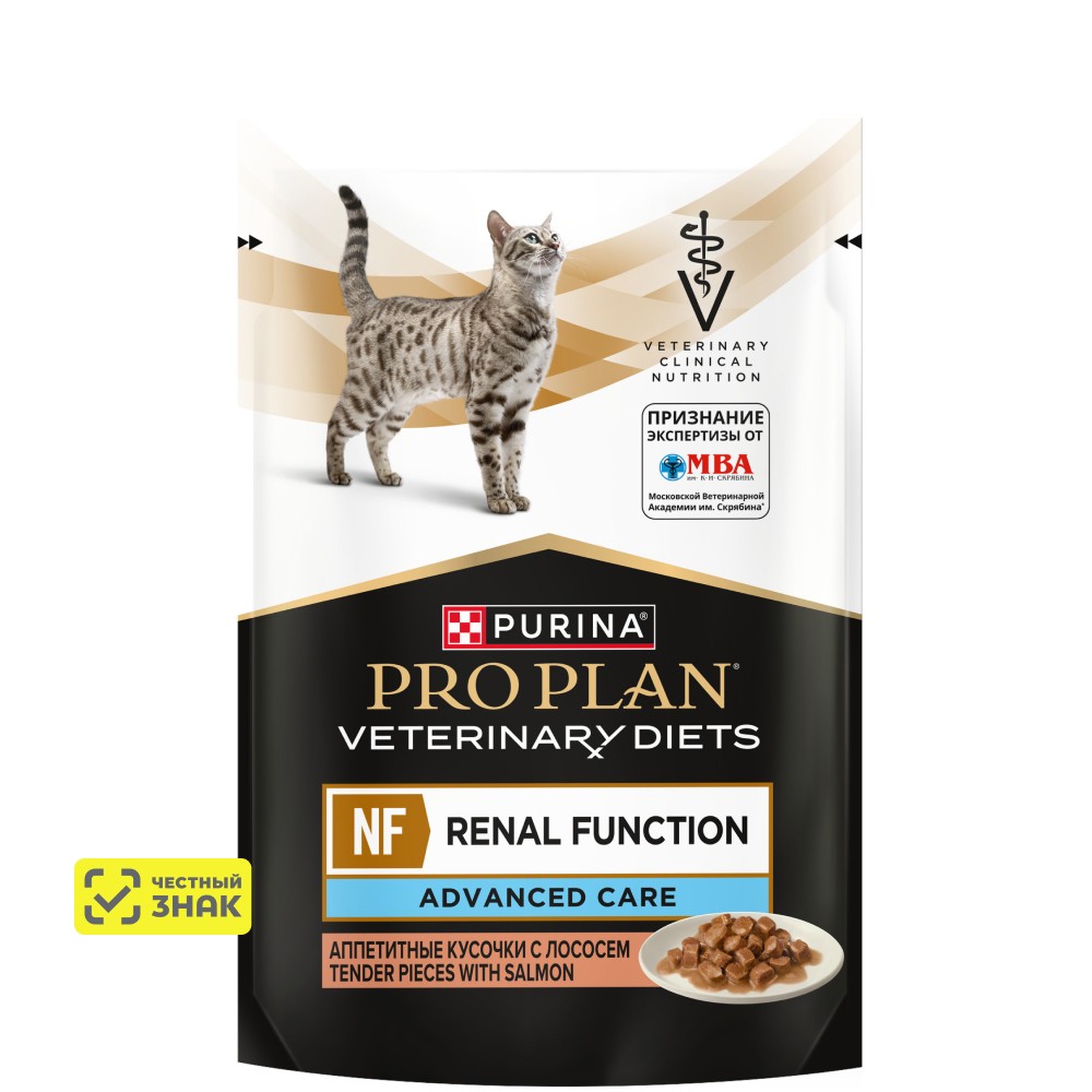PRO PLAN® NF Renal Function Advanced Care Влажный диетический корм для кошек при хронической почечной недостаточности, с лососем, 85 гр
