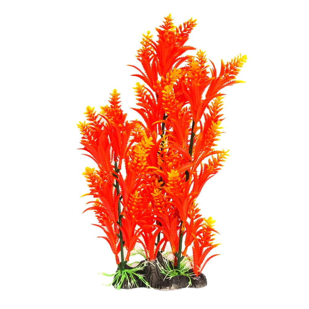 Aquafantasy Декор для аквариумов Растение оранжево-желтое, 13х7х35 см