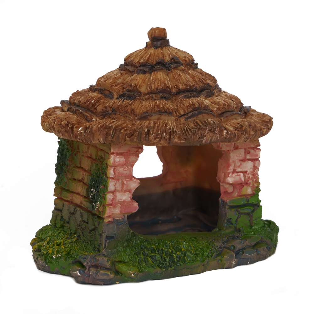 Aquafantasy Декор для аквариумов Домик-хижина, 11,5х8х10 см