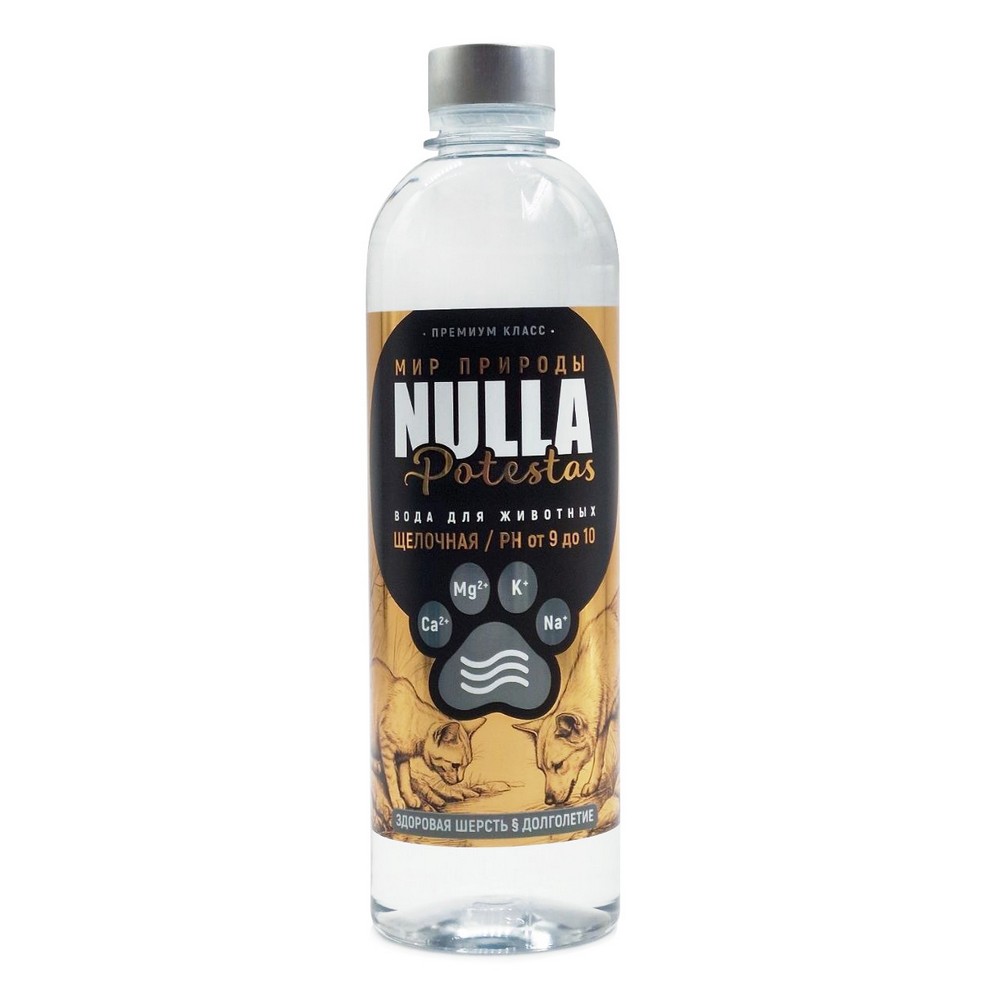 NULLA Potestas Вода щелочная с отрицательным ОВП для кошек и собак, 0,5 л