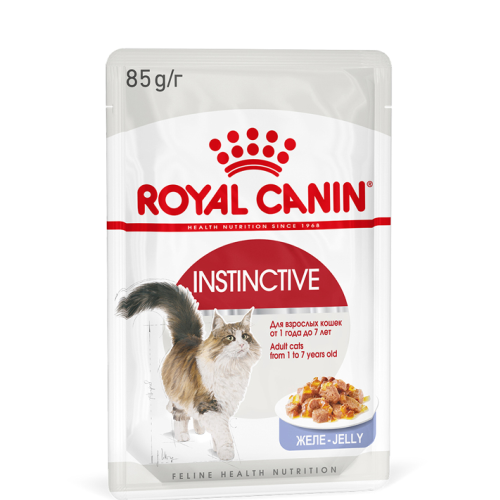 Royal Canin Instinctive Влажный корм (пауч) для кошек в возрасте от 1 года до 7 лет, мелкие кусочки в желе, 85 гр.