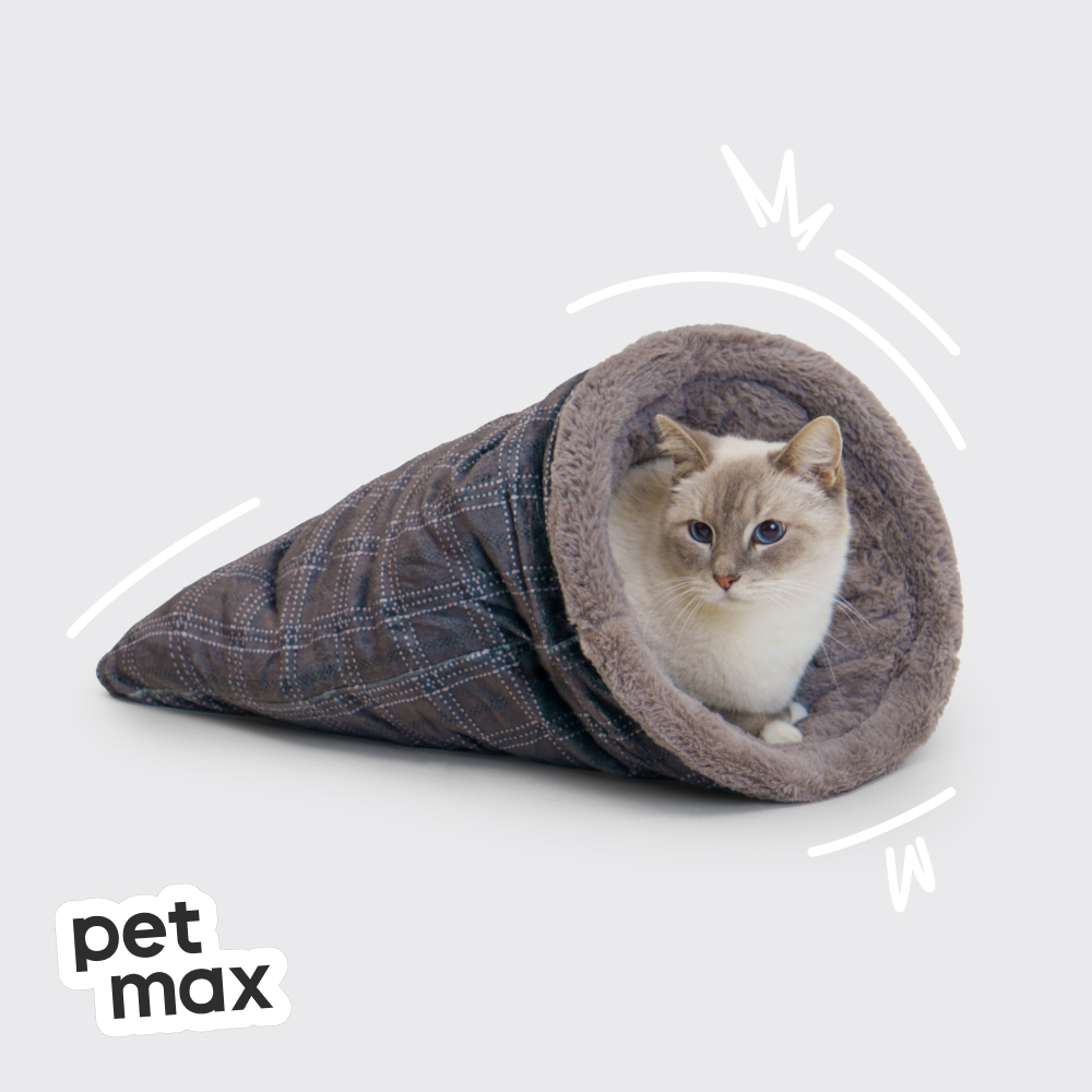 Petmax Petmax Тоннель Мешок в клетку 30х52см, серый