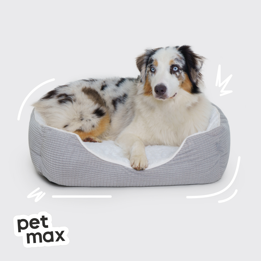 Petmax Лежак для кошек и собак мелких и средних пород Вираж, 70х60 см, серый