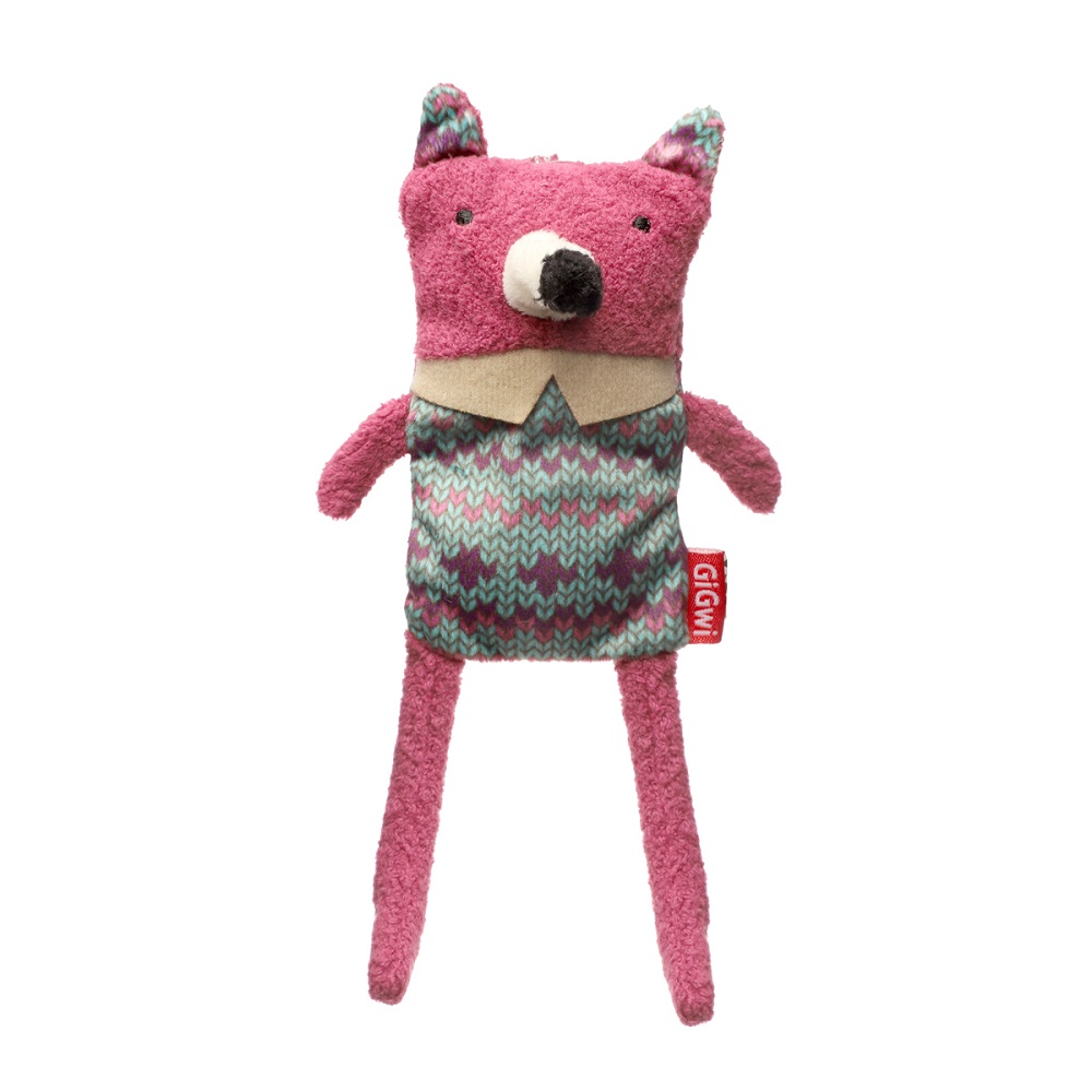 GiGwi Игрушка со сменными пищалками для собак Лисичка Plush Friendz, 19x6x5,5 cм, розовый