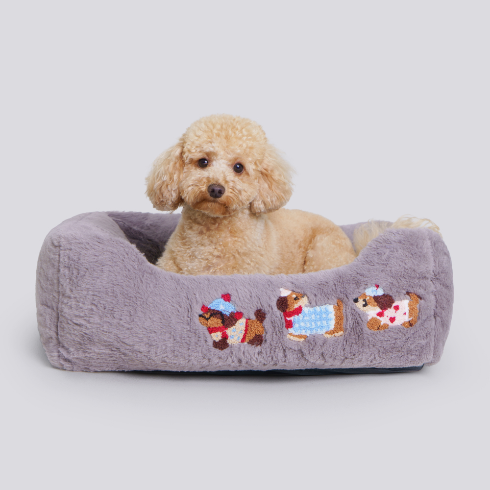 RURRI Лежак Happy Dog 61х51 см, серый