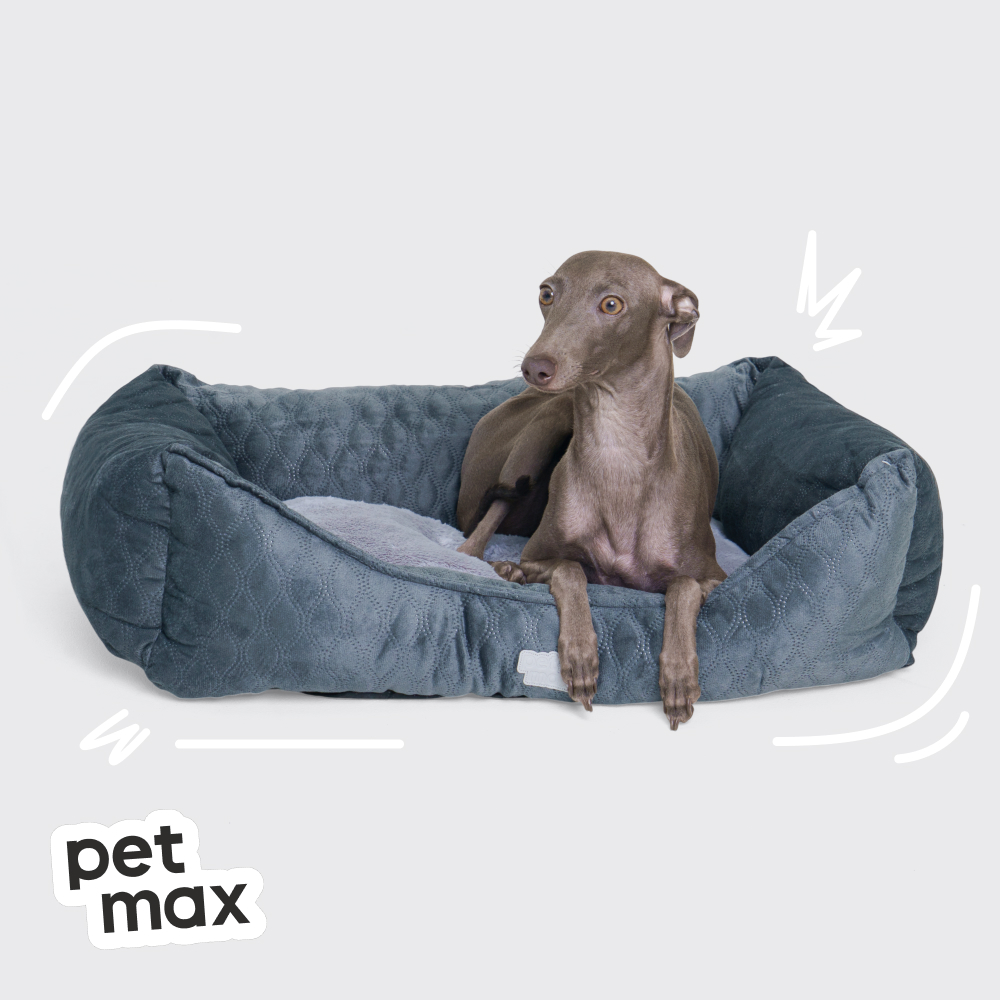 Petmax Лежак для кошек и собак средних пород Диамант, 65х45 см, серый