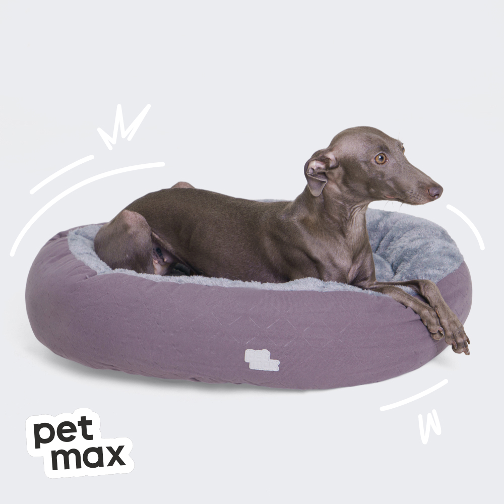 Petmax Лежак для кошек и собак мелких и средних пород Кристалл, 60 см, серый