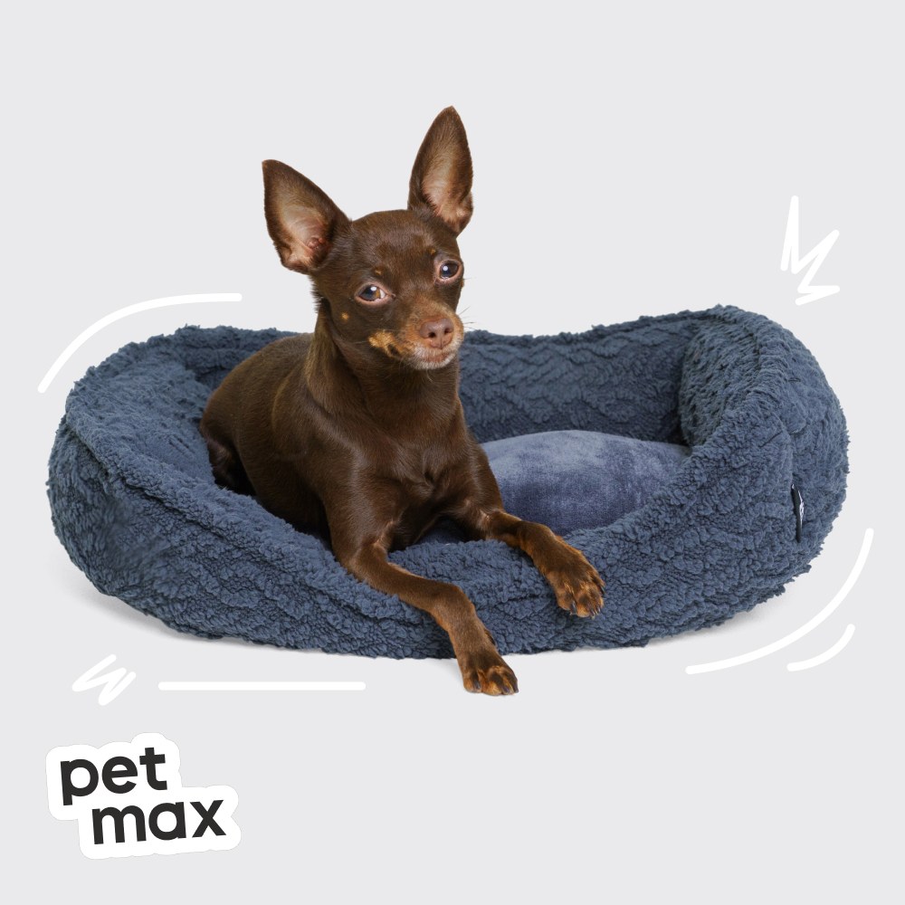 Petmax Лежак для кошек и собак мелких и средних пород Софт, 47х39 см, серый
