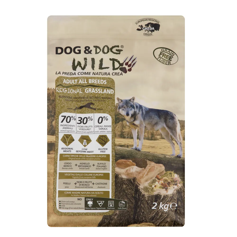 Dog & Dog Wild Regional Grassland Сухой корм для собак, с мясом кабана,  ягненка и буйвола, 2 кг Кабан 2 кг, цены, купить в интернет-магазине Четыре  Лапы с доставкой