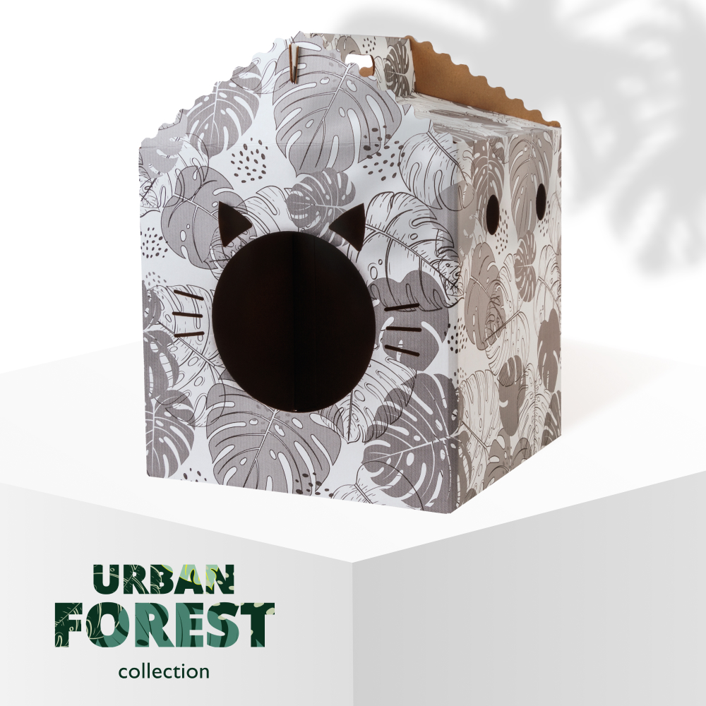 RURRI Домик из картона для кошек Urban forest, 35х35 см , цены, купить в  интернет-магазине Четыре Лапы с доставкой