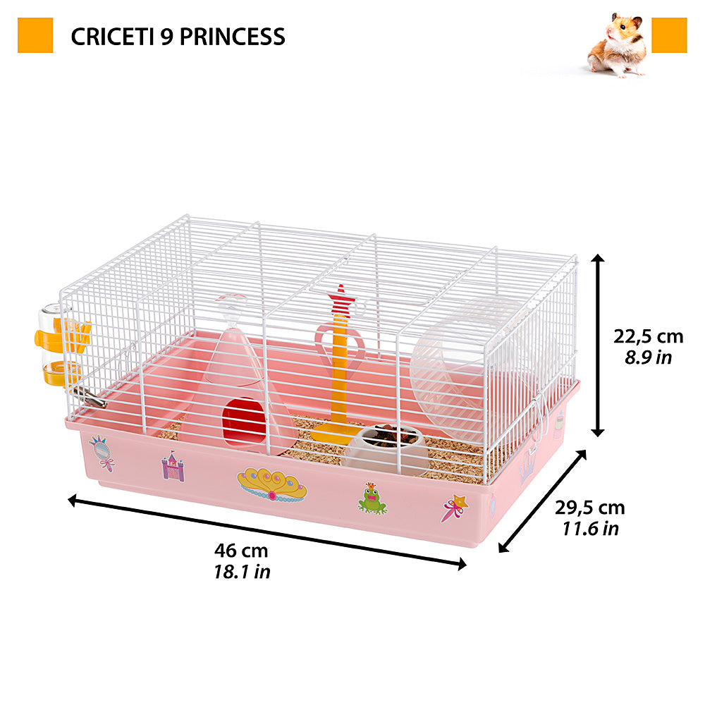 Ferplast Клетка для хомяков Criceti 9 Princess, 46x29,5x23 см, розовая ,  цены, купить в интернет-магазине Четыре Лапы с доставкой