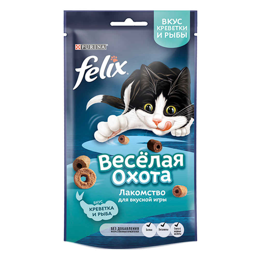 Felix Лакомство Весёлая охота для кошек, со вкусом курицы и печени, Пауч,  50 г 50 г , цены, купить в интернет-магазине Четыре Лапы с доставкой