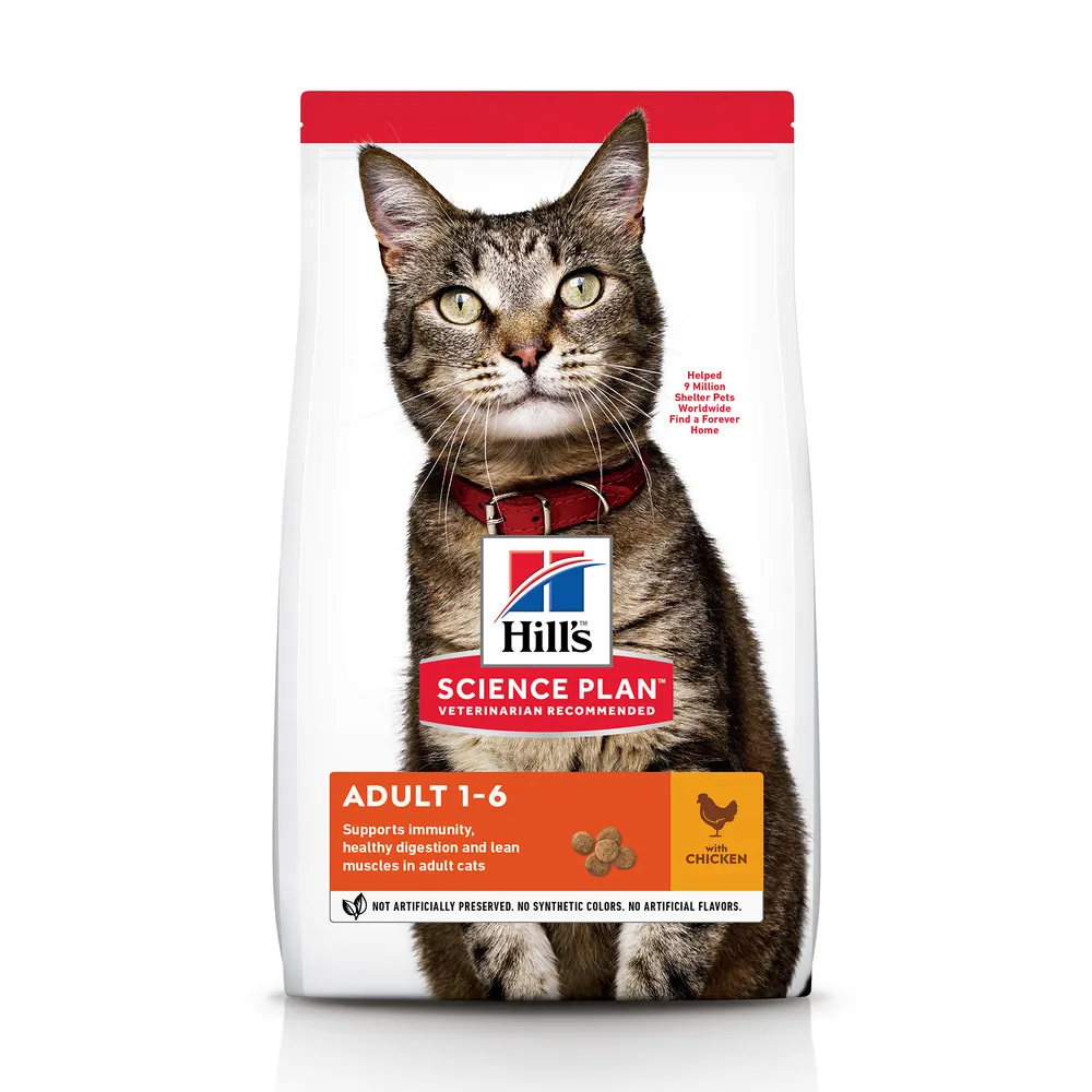  | Hill's Science Plan Сухой корм для взрослых кошек для поддержания жизненной энергии и иммунитета, с курицей, 3 кг