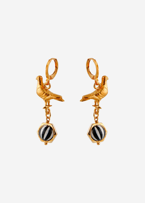 Серьги средней длины Gem Kingdom Золотистые серьги с подвесками из агата
