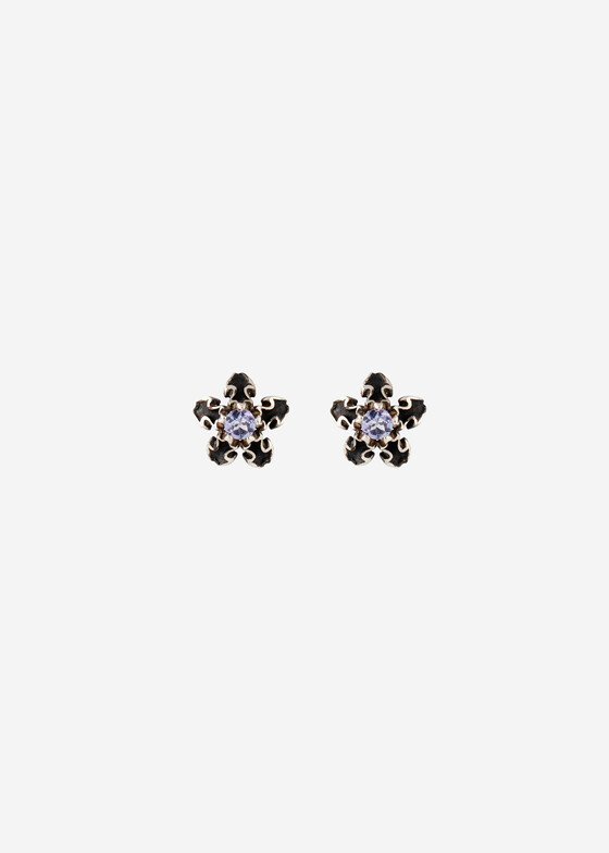 Пусеты NoBrandName Пусеты из серебра с танзанитом Baroque violet Sparkle