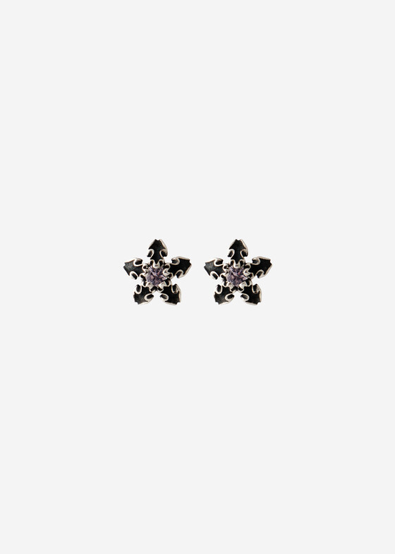 Пусеты NoBrandName Пусеты из серебра со шпинелью Baroque cherry blossom Sparkle
