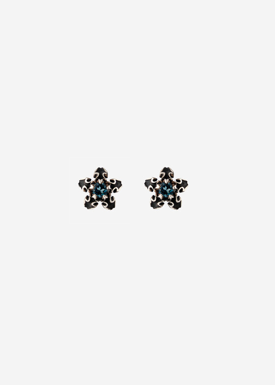 Пусеты NoBrandName Пусеты из серебра с топазом Baroque London blue Sparkle