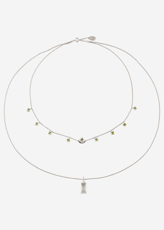 Многослойные колье Wisteria Gems Двойное колье из серебра с подвесками