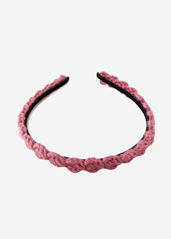 Аксессуары для волос KNOT BAD Розовый ободок с вязаным эффектом