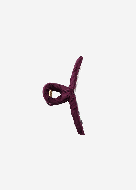 Аксессуары для волос KNOT BAD Атласный бордовый крабик для волос