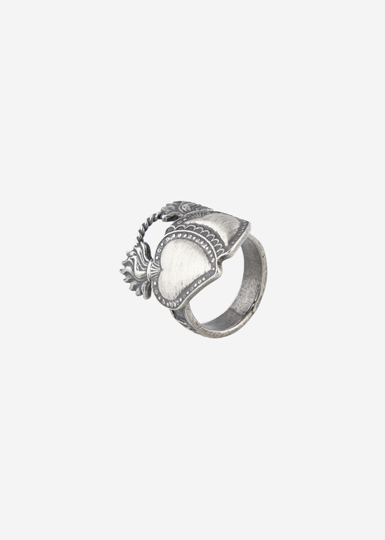 Широкие кольца Gem Kingdom Кольцо из серебра с сердцами
